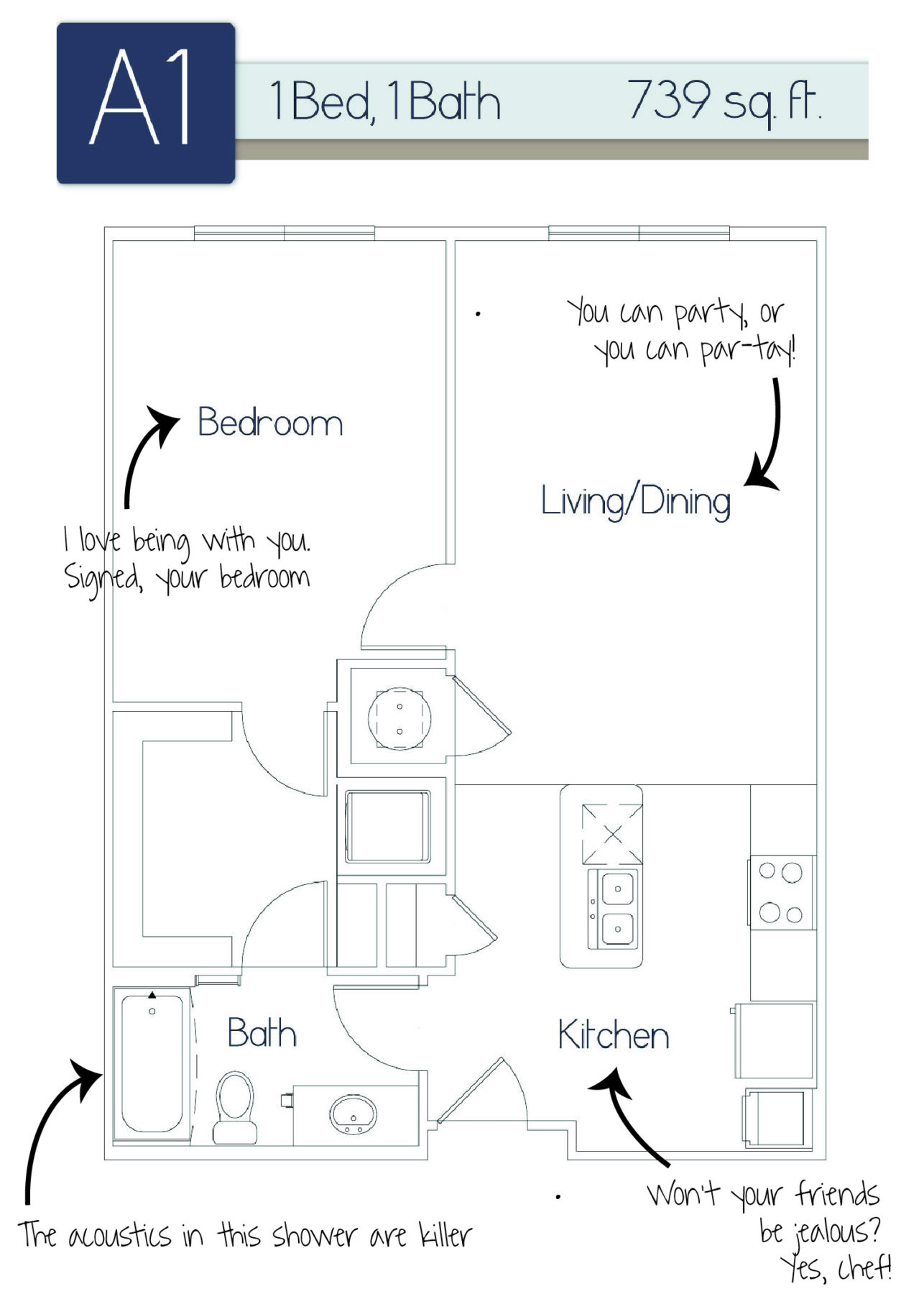 Tuscany 1 bedroom 1 bath apartment 773 sqft at Marcella at Gateway